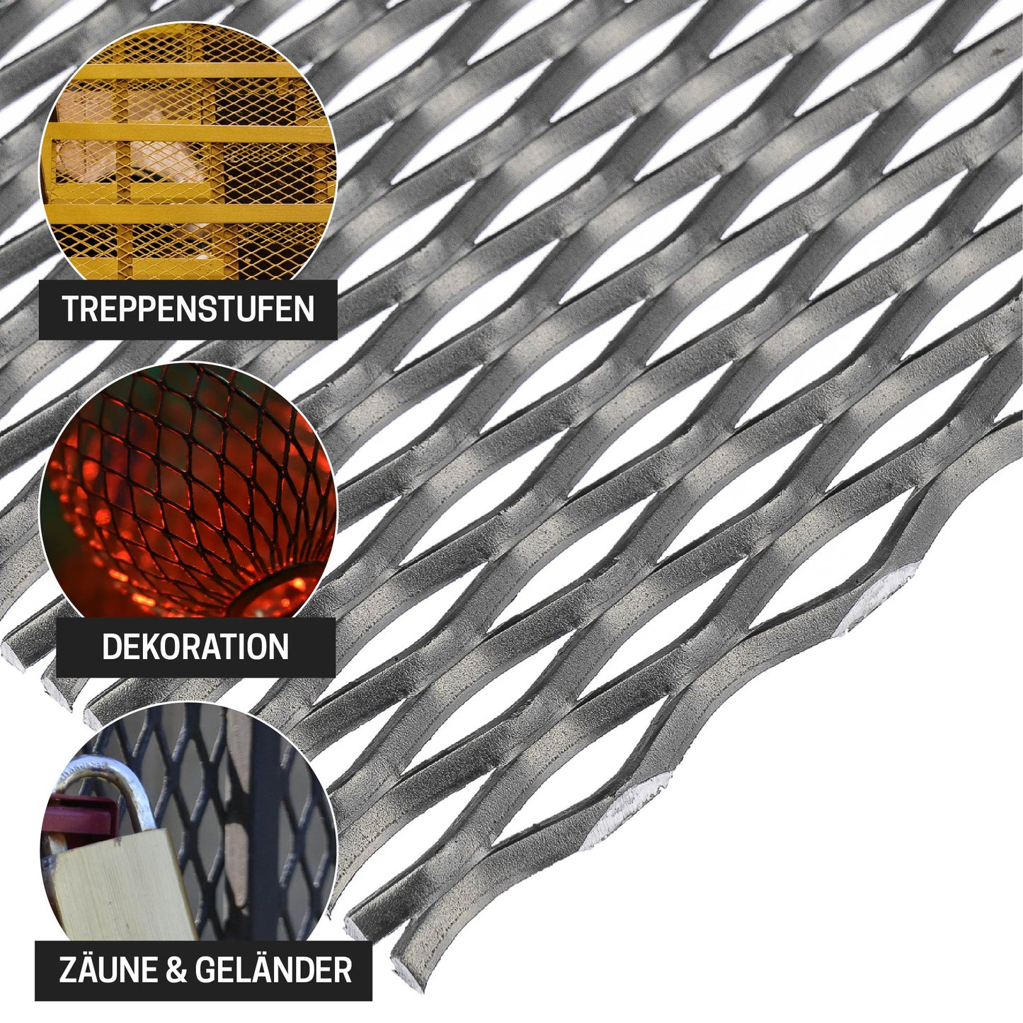 Streckgitter Stahl MW28x10x3 t=2mm