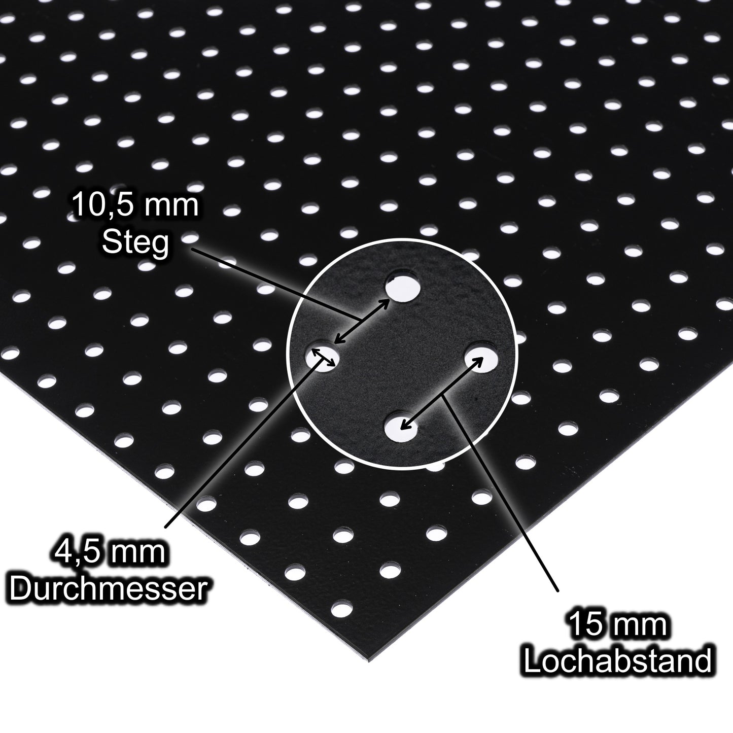 Lochblech Stahl Verzinkt Schwarz RG4,5-15 t=1,5mm