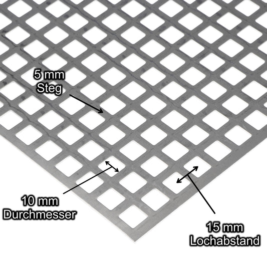 Edelstahl Lochblech Platte 2000 x 1000 mm - Roh
