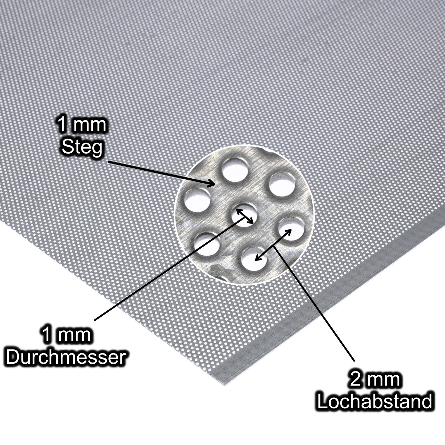 Edelstahl Lochblech Platte 2000 x 1000 mm - Roh