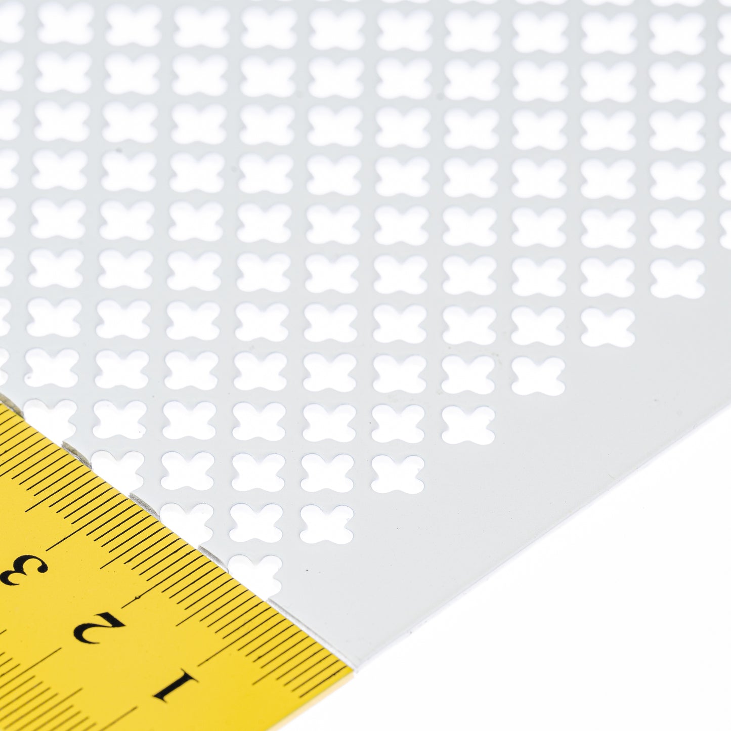 Lochblech Stahl Blank Farbe Weiss Kleeblatt 5-9 t=1,5mm