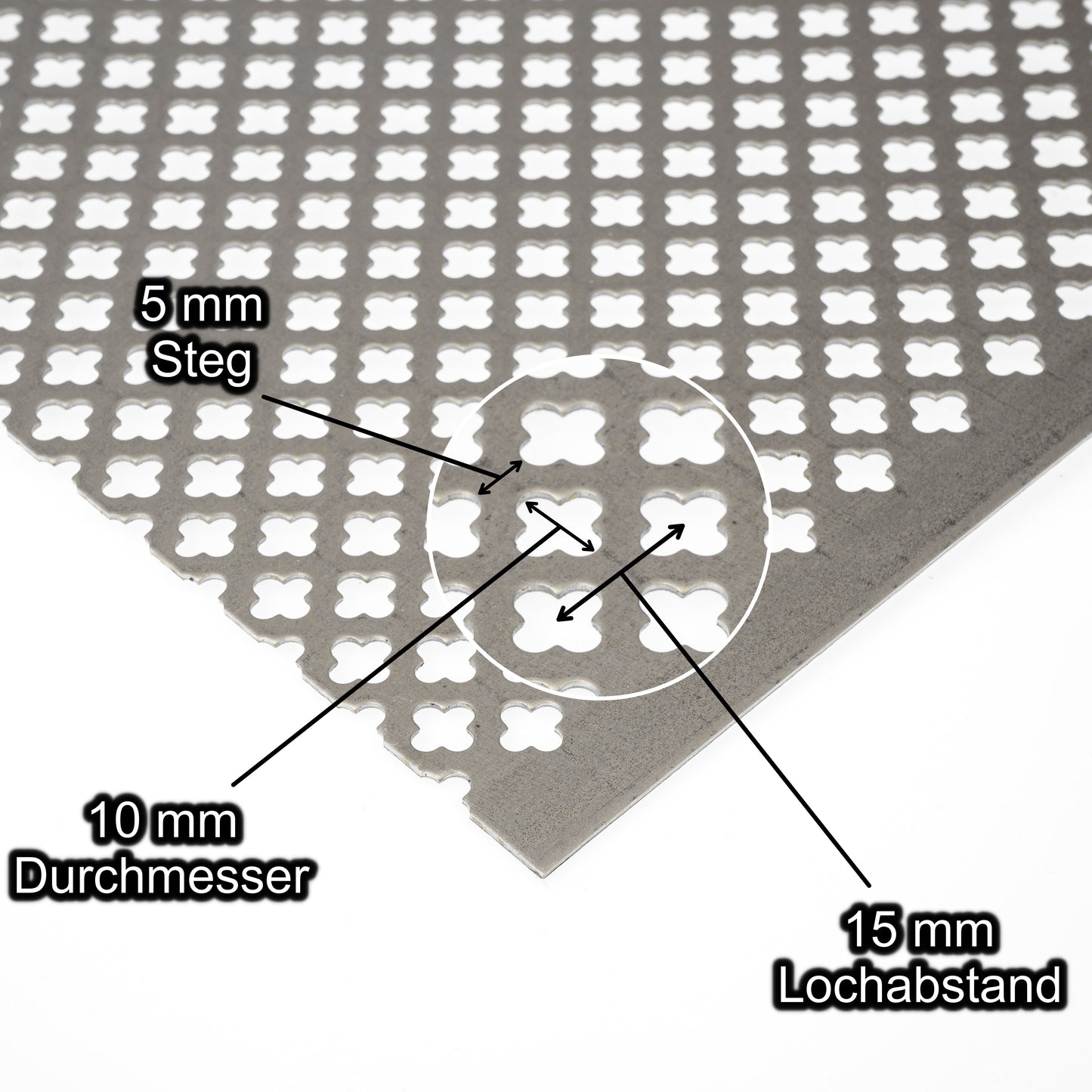Stahl Lochblech Platte 2000 x 1000 mm - Roh