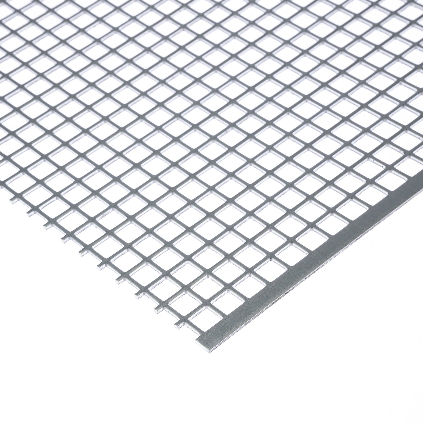 Stahl verzinkt Lochblech QG10-12 in 2 mm Stärke – Quadratlochung in geraden Reihen