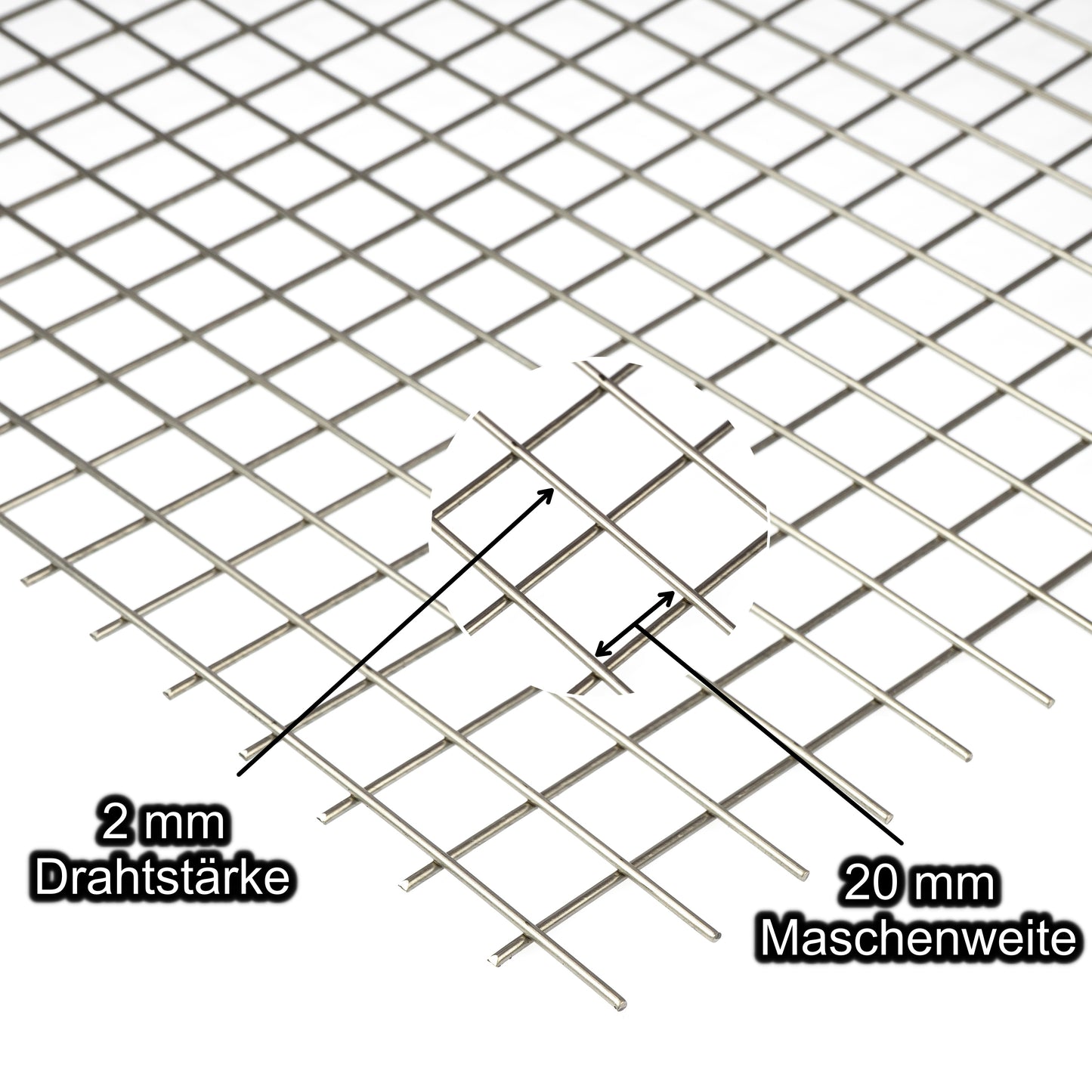 Edelstahl Schweißgitter Platte 2000 x 1000 mm - Roh