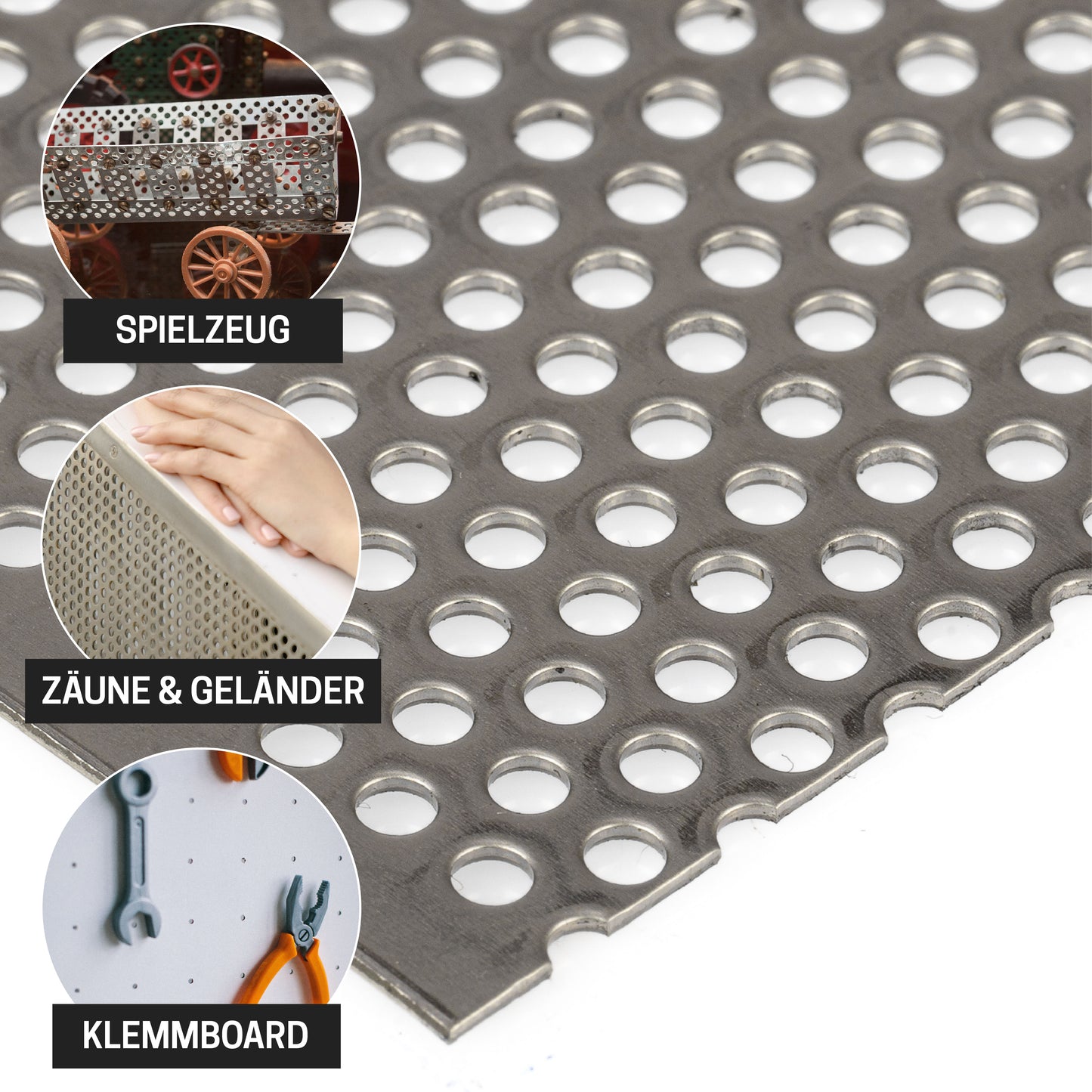 Lochblech Edelstahl 1.4301 Blank RV3-5 t=1,0mm