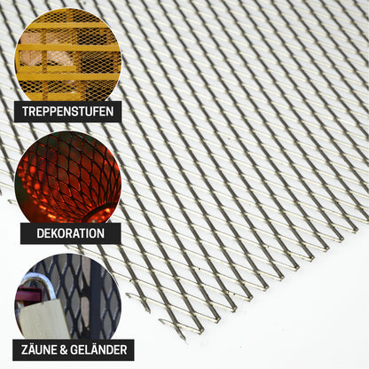 Streckgitter Edelstahl 1.4301 Blank MW16x6,5x1x1 t=1,0mm