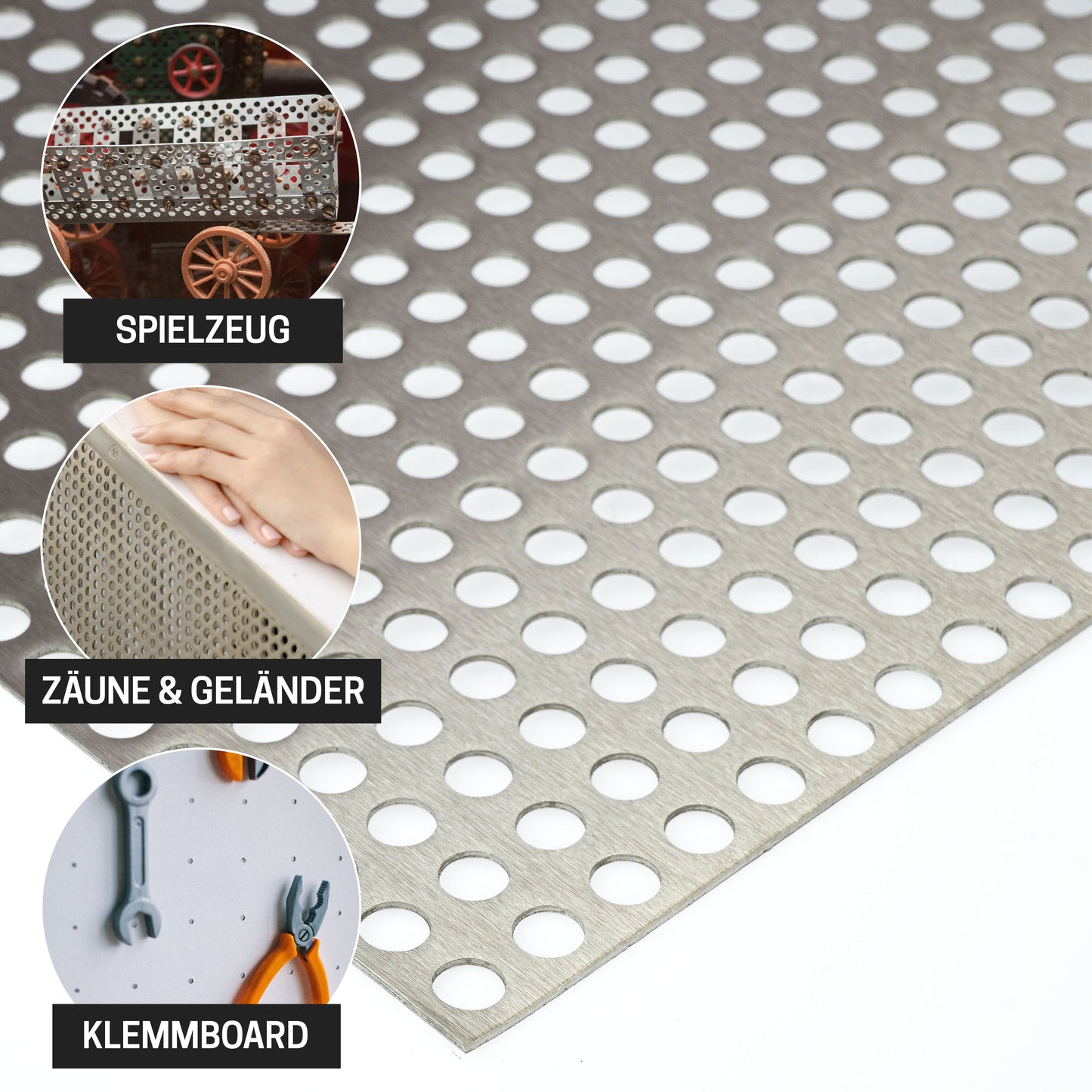 Lochblech Edelstahl K240 RG10-15 t=1,5mm