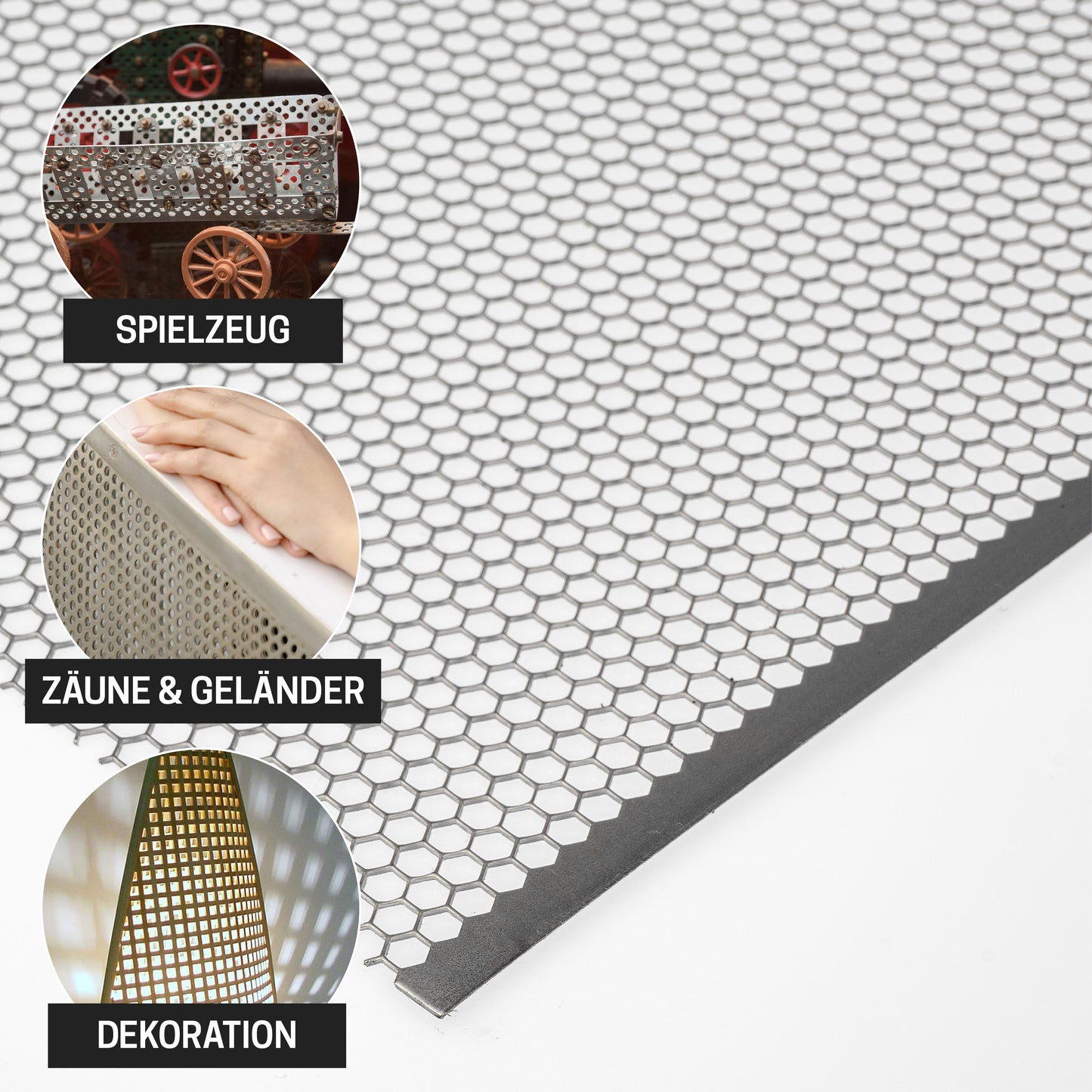 Lochblech Stahl Blank HV4,5-5 t=1,0mm