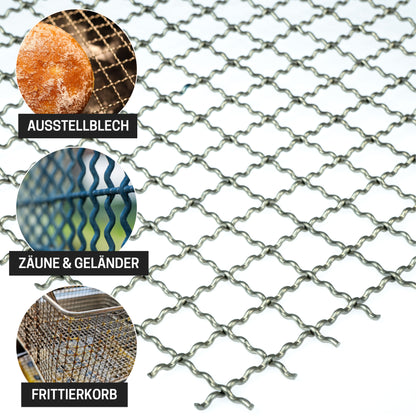 Wellengitter Edelstahl 1.4301 Blank MW20x20 t=2,5mm