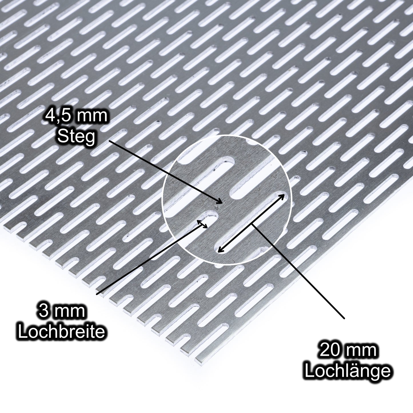 Aluminium Lochblech Platte 2000 x 1000 mm - Roh
