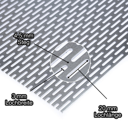 Aluminium Lochblech Platte 2000 x 1000 mm - Roh