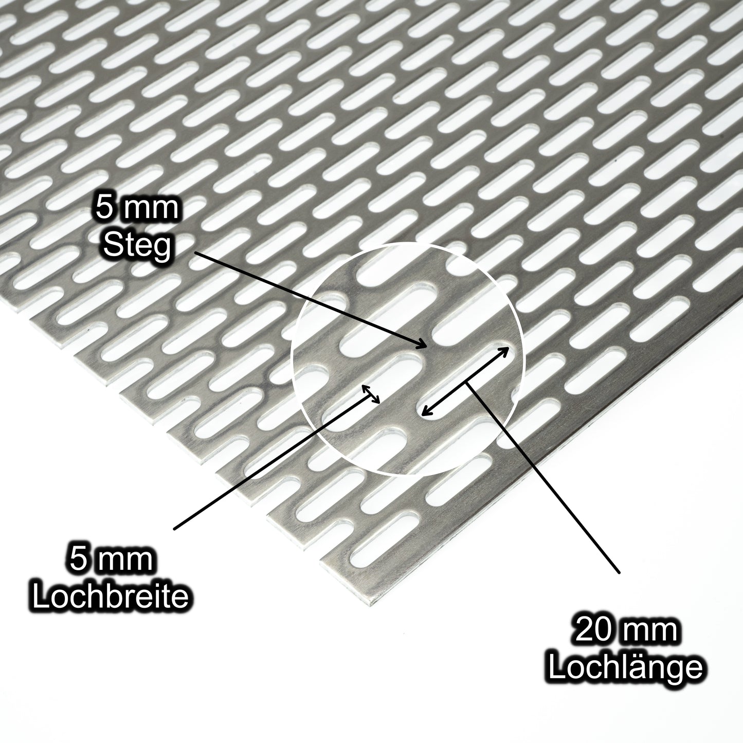 Aluminium Lochblech Platte 2000 x 1000 mm - Roh