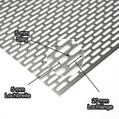 Aluminium Lochblech Platte 2000 x 1000 mm - Roh