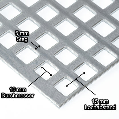 Aluminium Lochblech Platte 2000 x 1000 mm - Roh