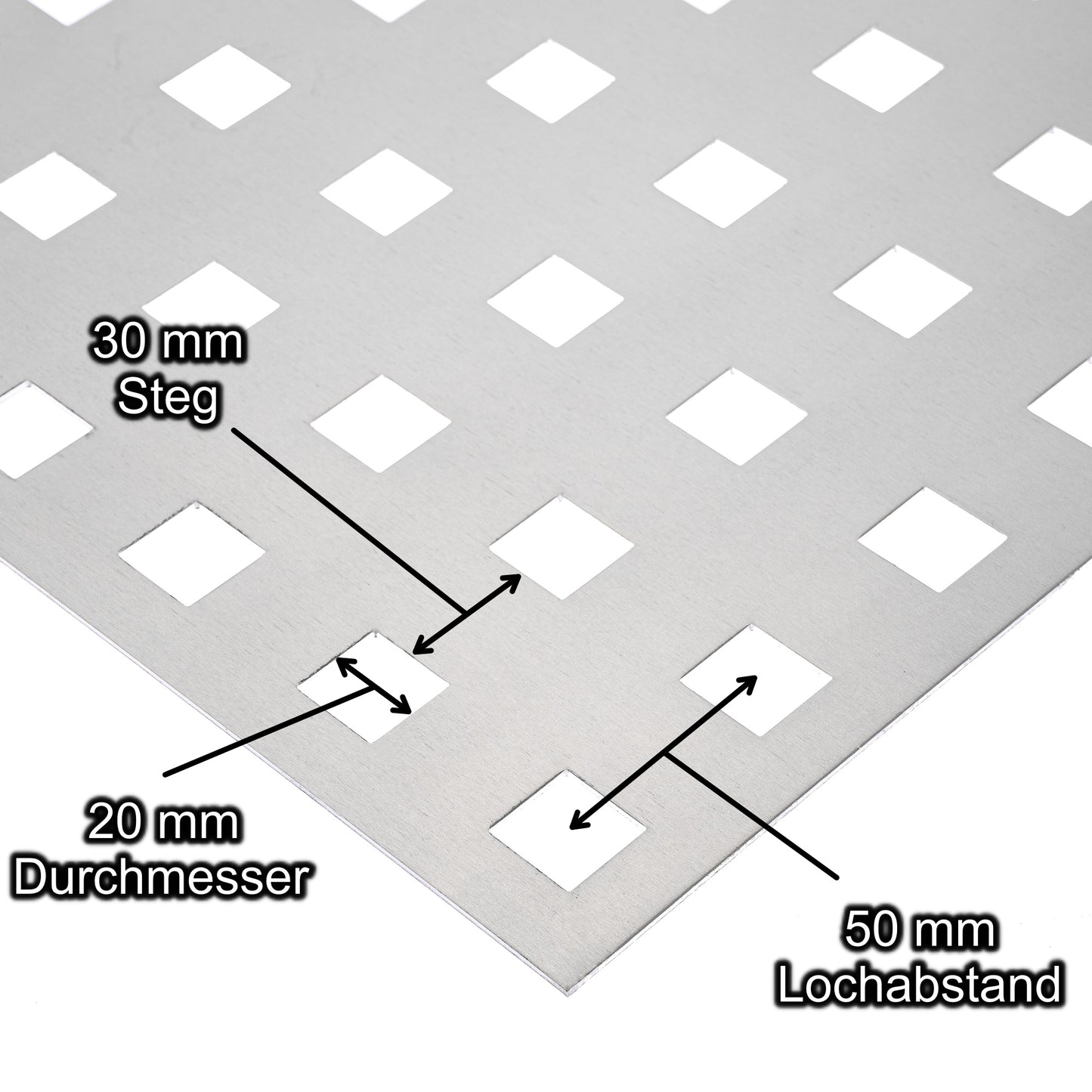 Aluminium Lochblech Platte 2000 x 1000 mm - Roh