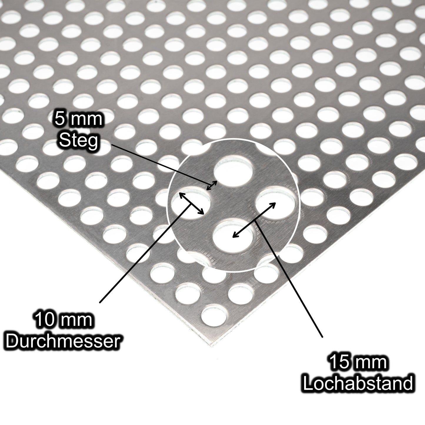 Aluminium Lochblech Platte 2000 x 1000 mm - Roh