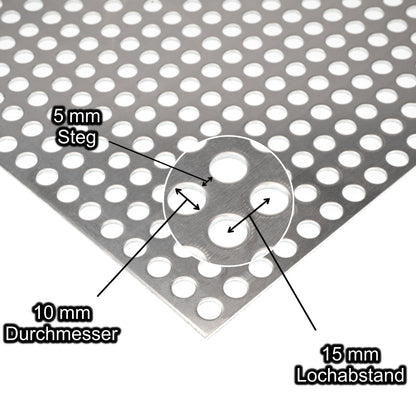 Aluminium Lochblech Platte 2000 x 1000 mm - Roh