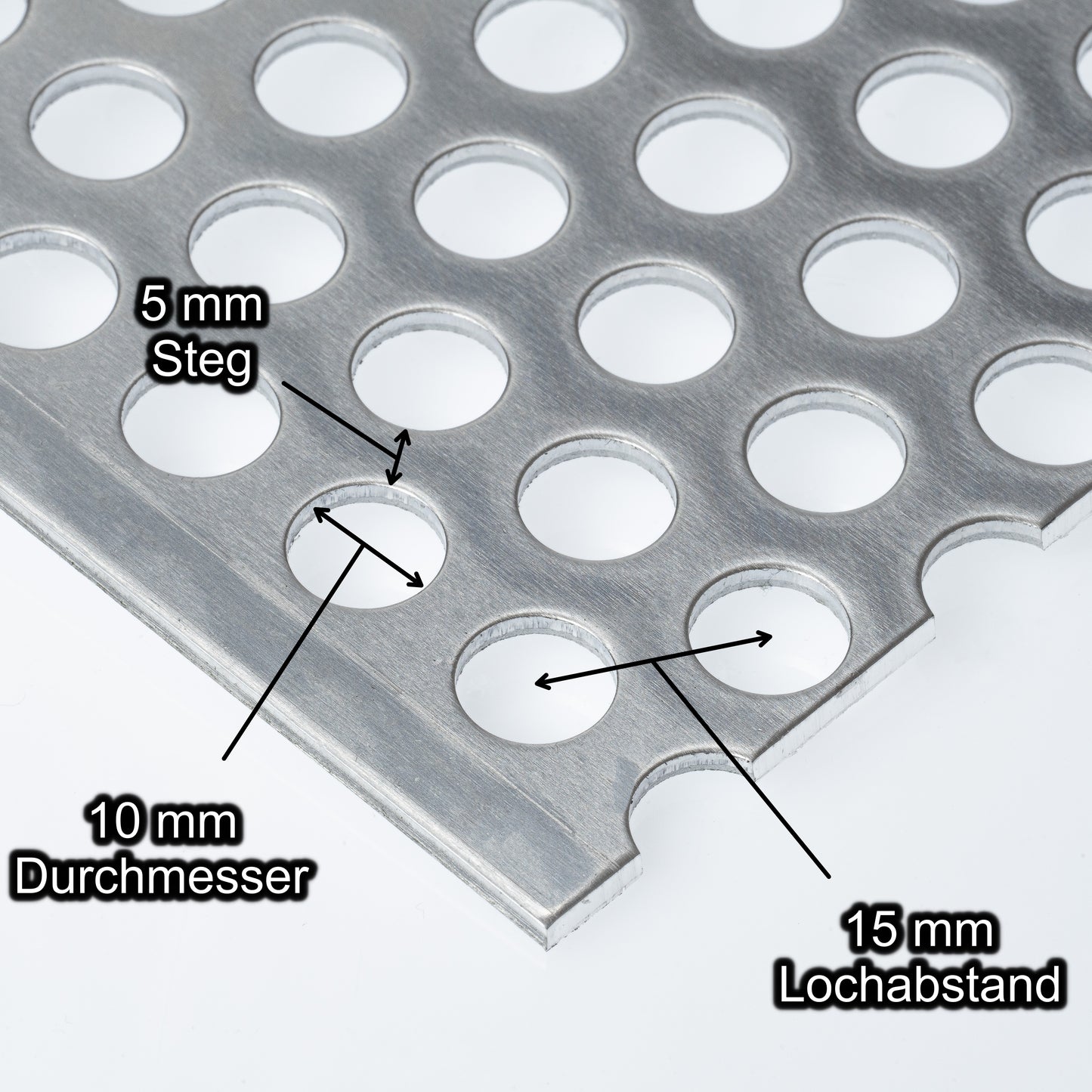 Aluminium Lochblech Platte 2000 x 1000 mm - Roh