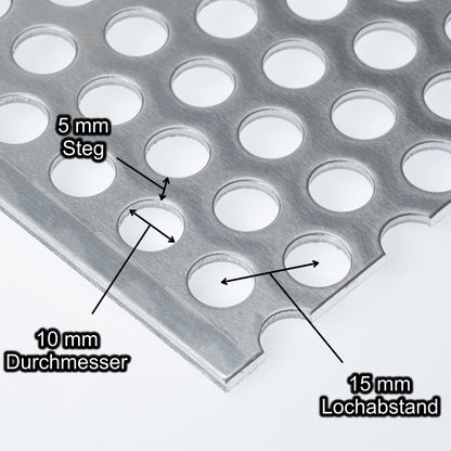 Aluminium Lochblech Platte 2000 x 1000 mm - Roh