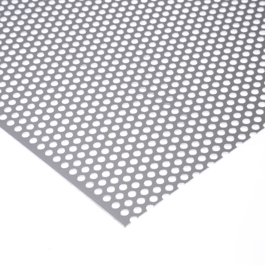 Aluminium eloxiert Lochblech RV5-8 in 1,5 mm Stärke – Rundlochung in versetzten Reihen