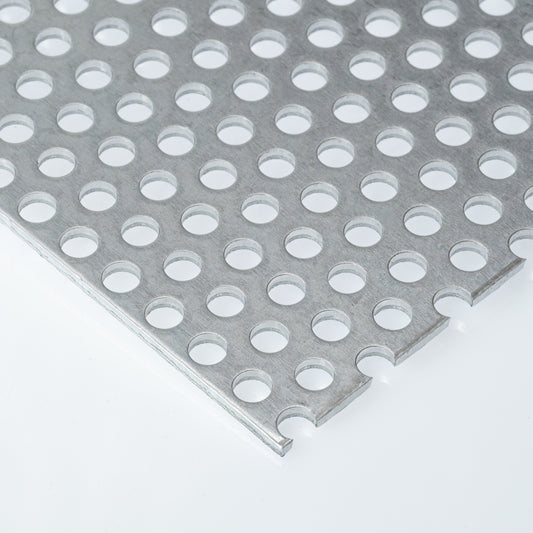 Aluminium Lochblech RV5-8 in 2 mm Stärke – Rundlochung in versetzten Reihen