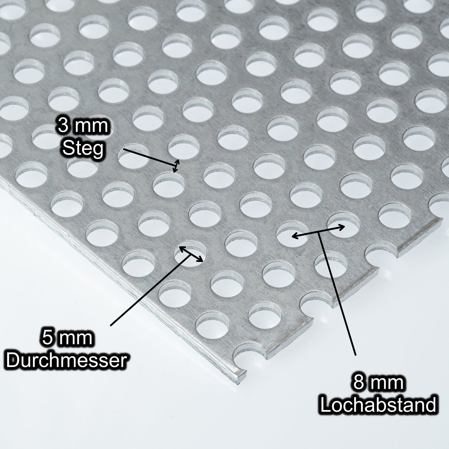 Aluminium Lochblech Platte 2000 x 1000 mm - Roh