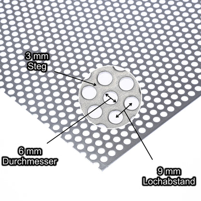 Aluminium Lochblech Platte 2000 x 1000 mm - Roh