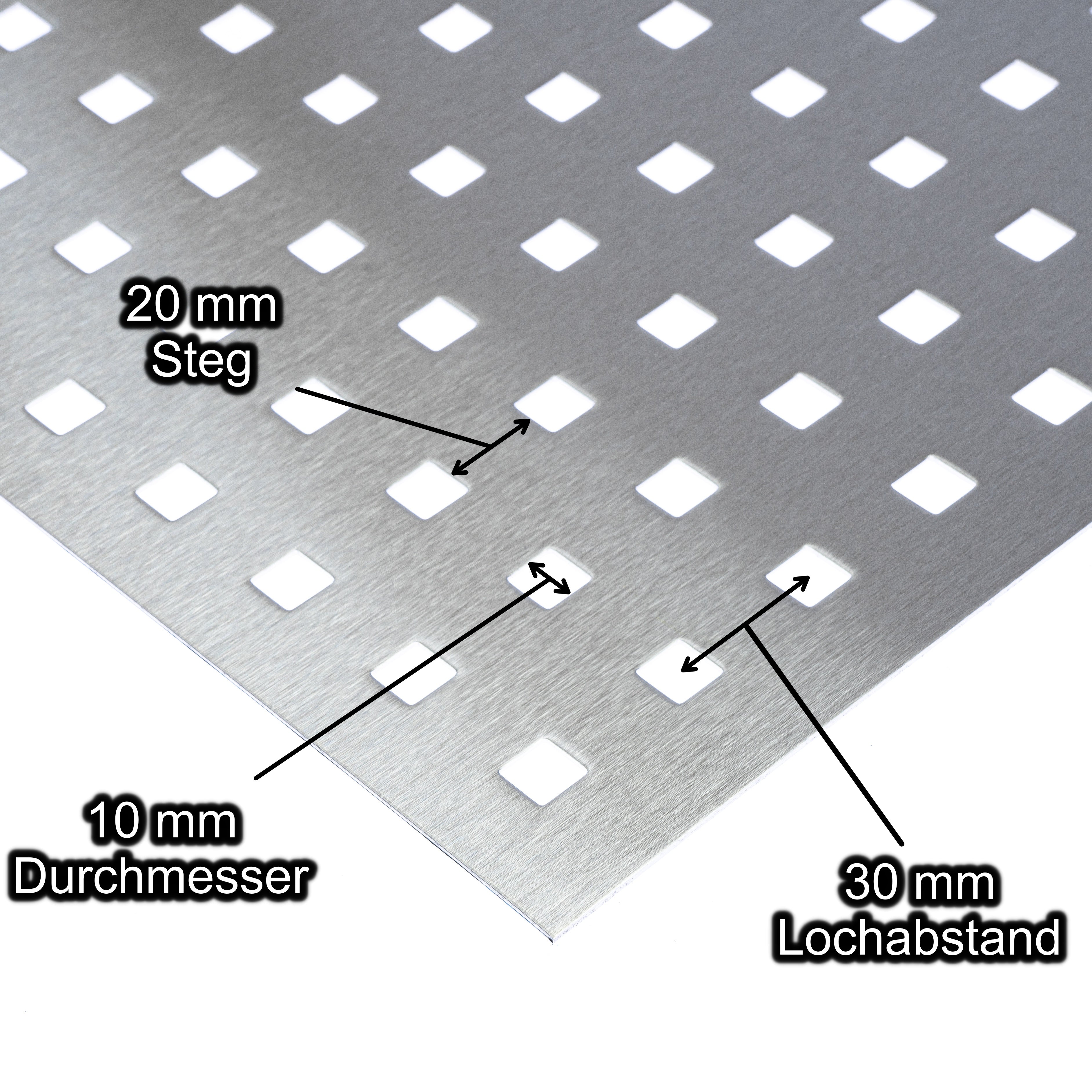 Edelstahl Lochblech Platte 2000 x 1000 mm - Geschliffen – Bestell Dein ...