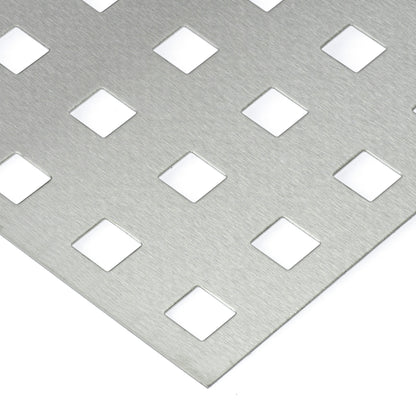 Edelstahl Lochblech QG20-50 in 1,5 mm Stärke – Quadratlochung in geraden Reihen
