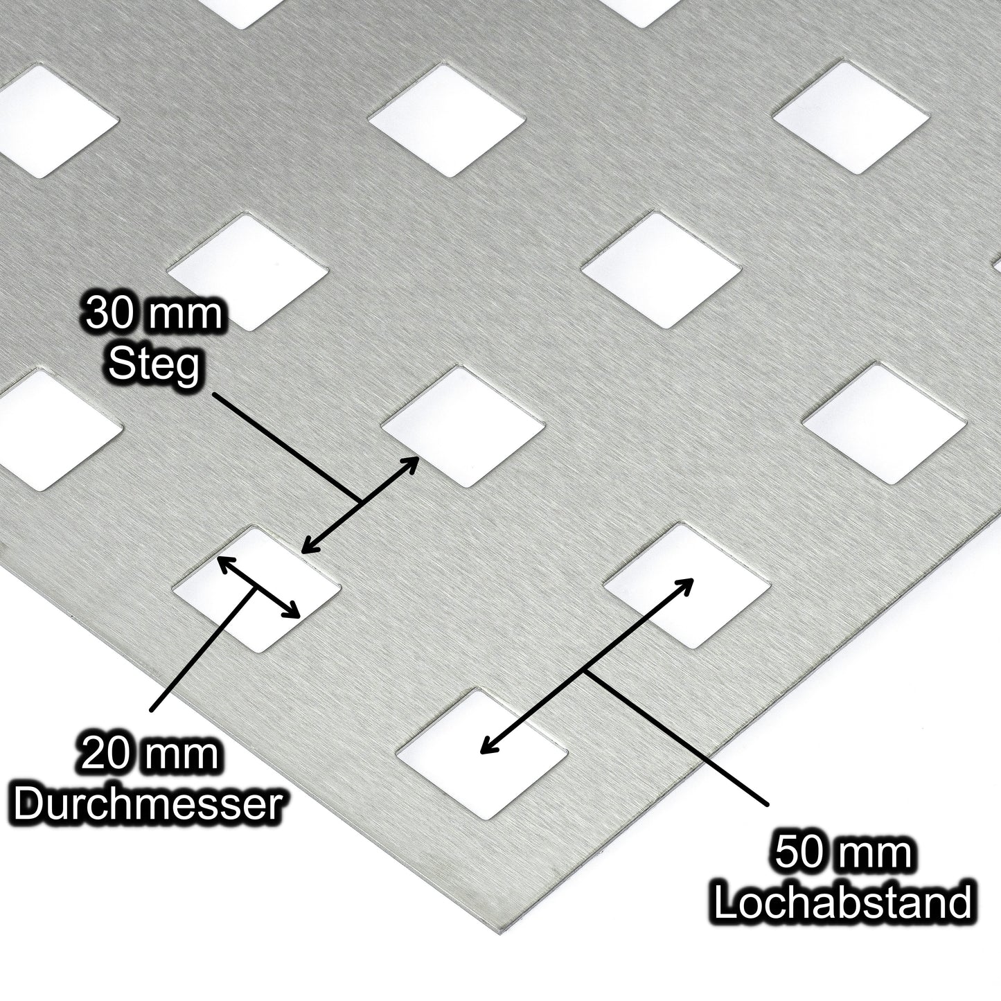 Lochblech Edelstahl K240 QG20-50 t=1,5mm