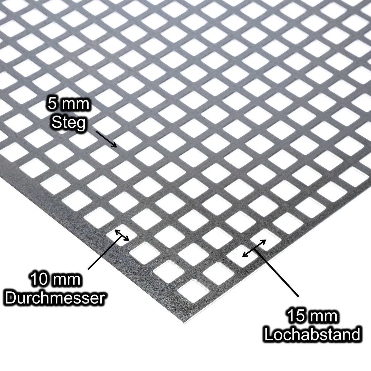 Stahl Lochblech Platte 2000 x 1000 mm - Verzinkt