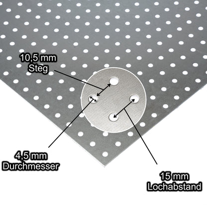 Stahl Lochblech Platte 2000 x 1000 mm - Verzinkt
