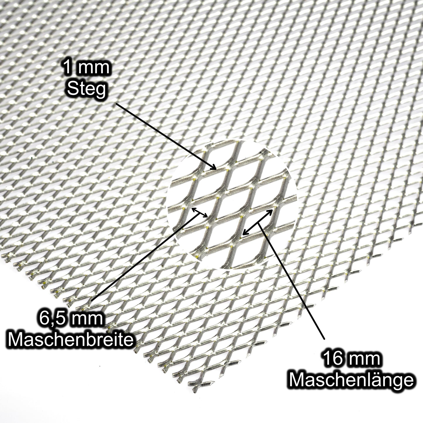 Aluminium Streckmetall Platte 2000 x 1000 mm - Roh