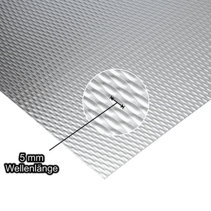 Edelstahl Strukturblech mit Wellenlänge 5 mm - Stärke 1 mm